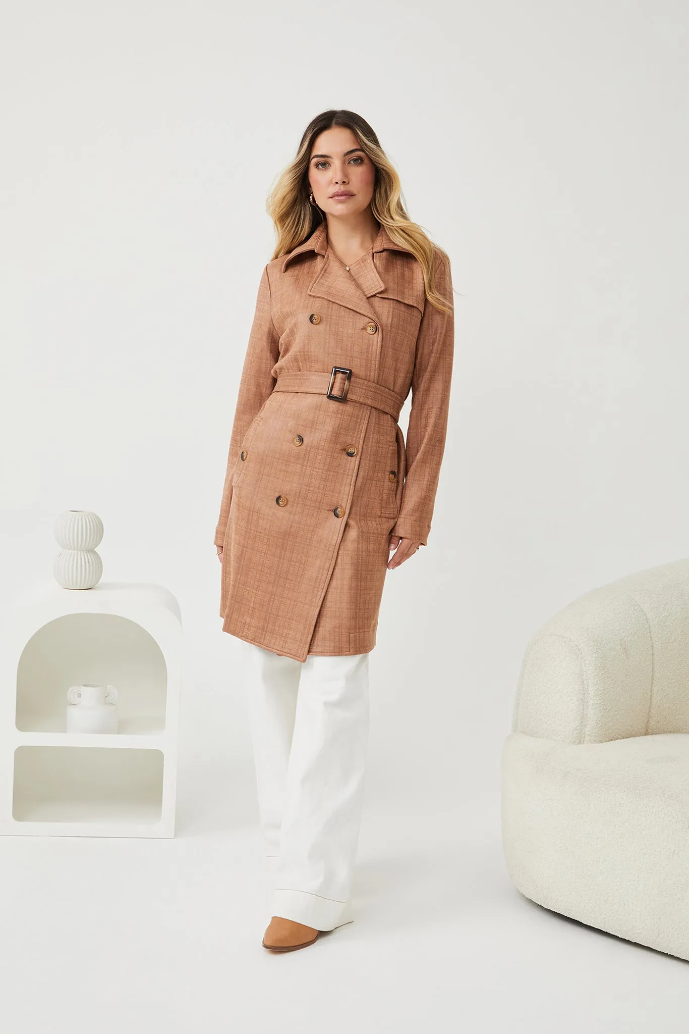 Madox Coat - Camel Print