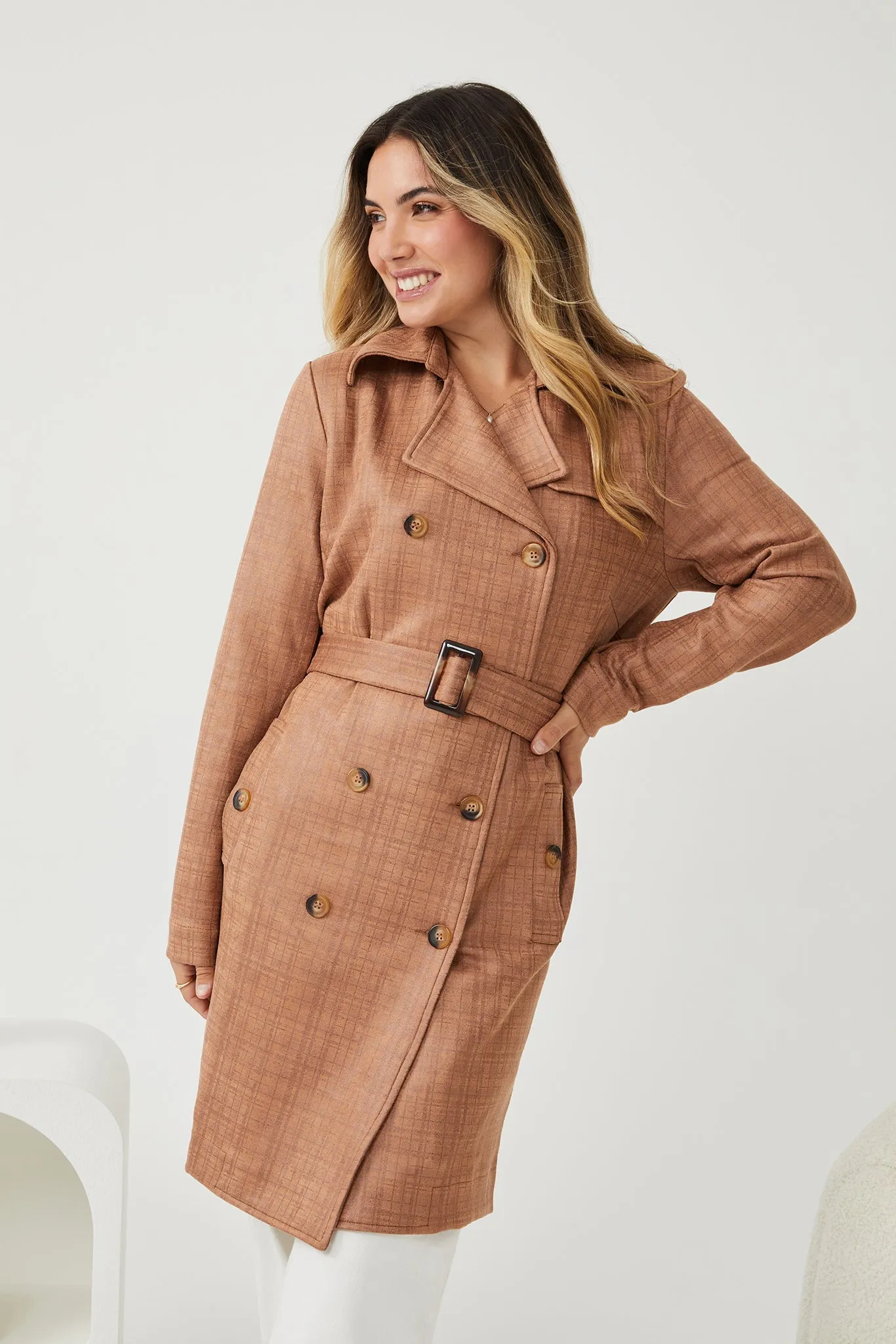 Madox Coat - Camel Print