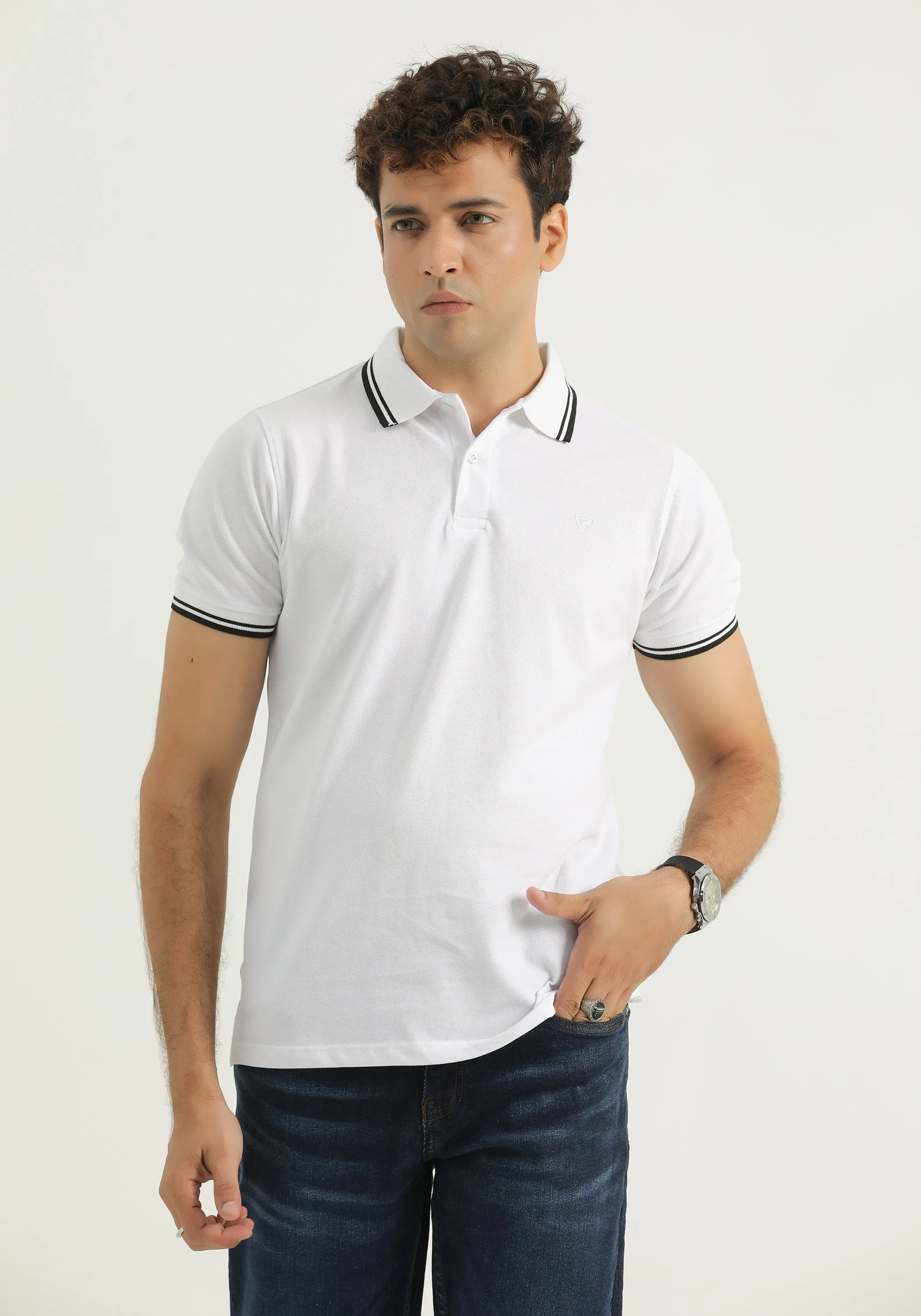 Men White Polo Shirt