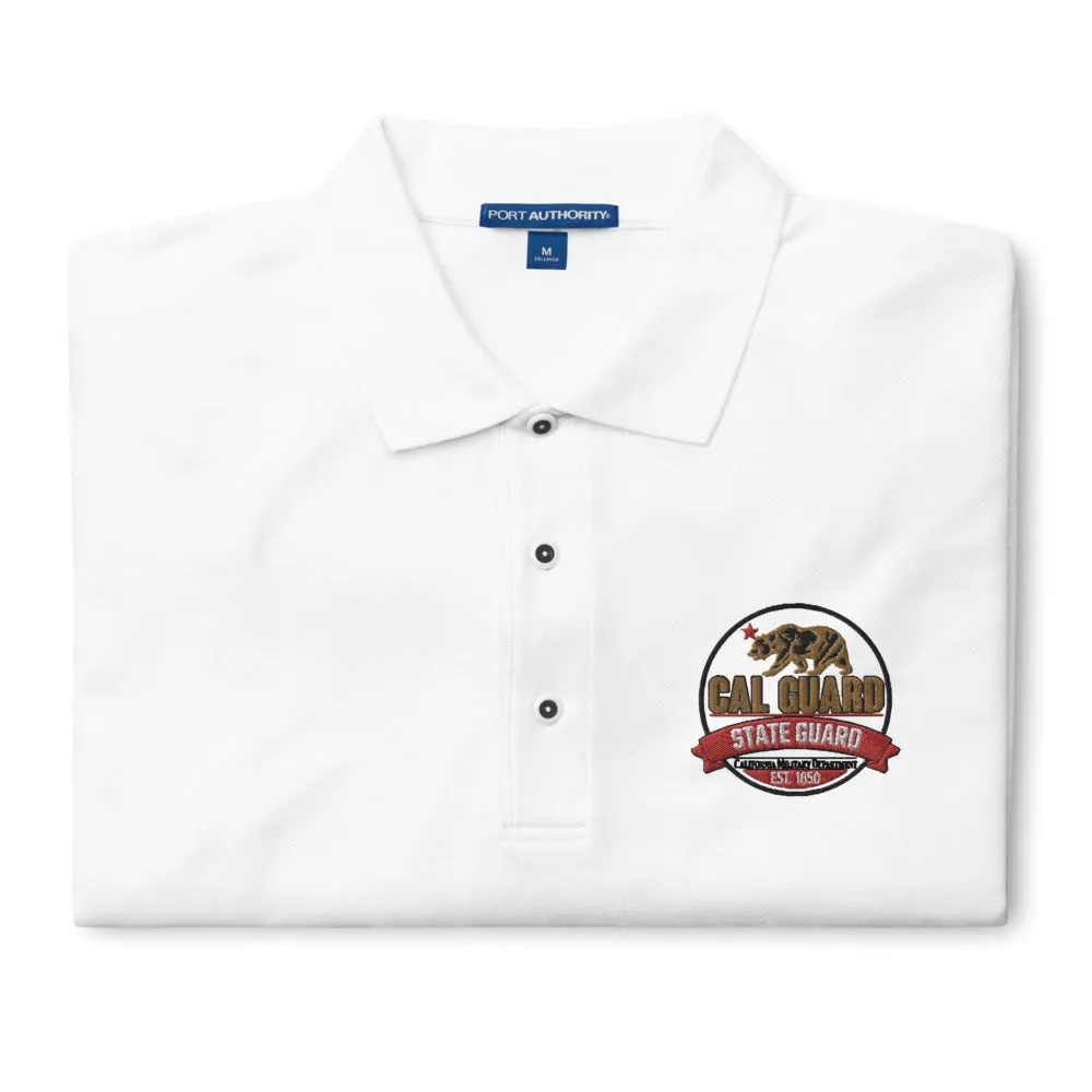 Men's California State Guard Logo Polo - White