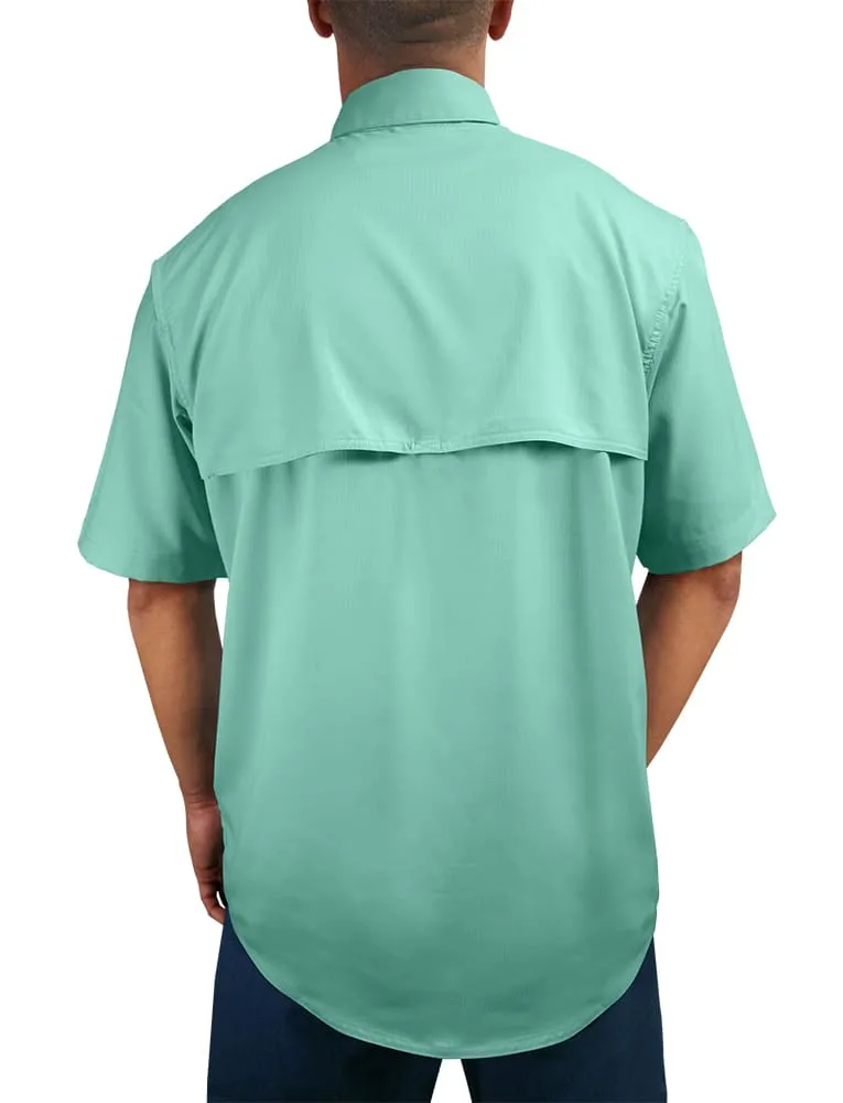 Men's Pelican Button Down Sun Shirt by Chart Your Own Course | UPF 50 | Lightweight Performance Fabric | Short Sleeves | Vented Back