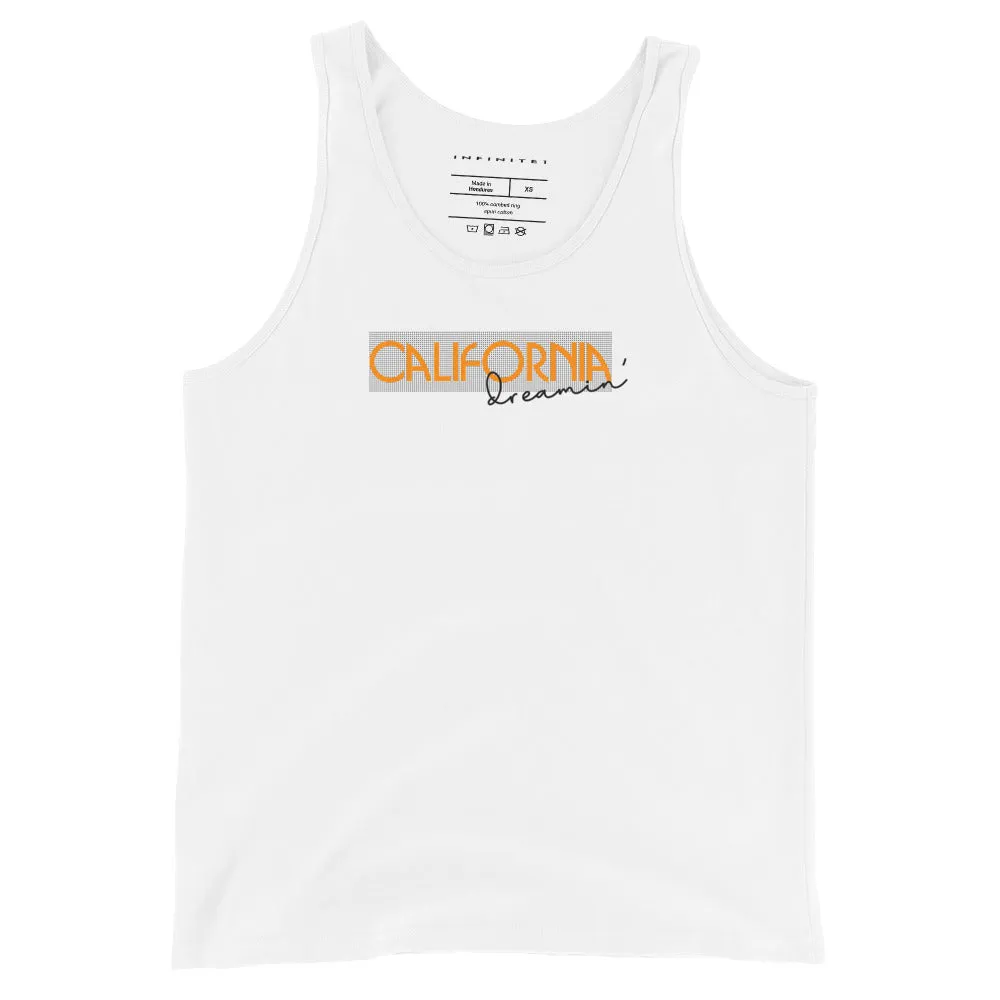 Men's Text And City Theme Graphic Tank Top