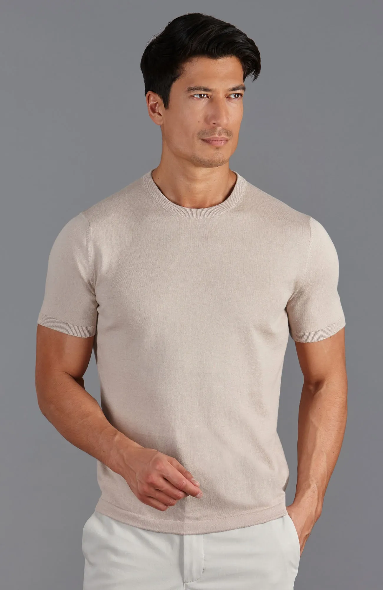 Mens Ultra Fine Cotton Knitted T-Shirt