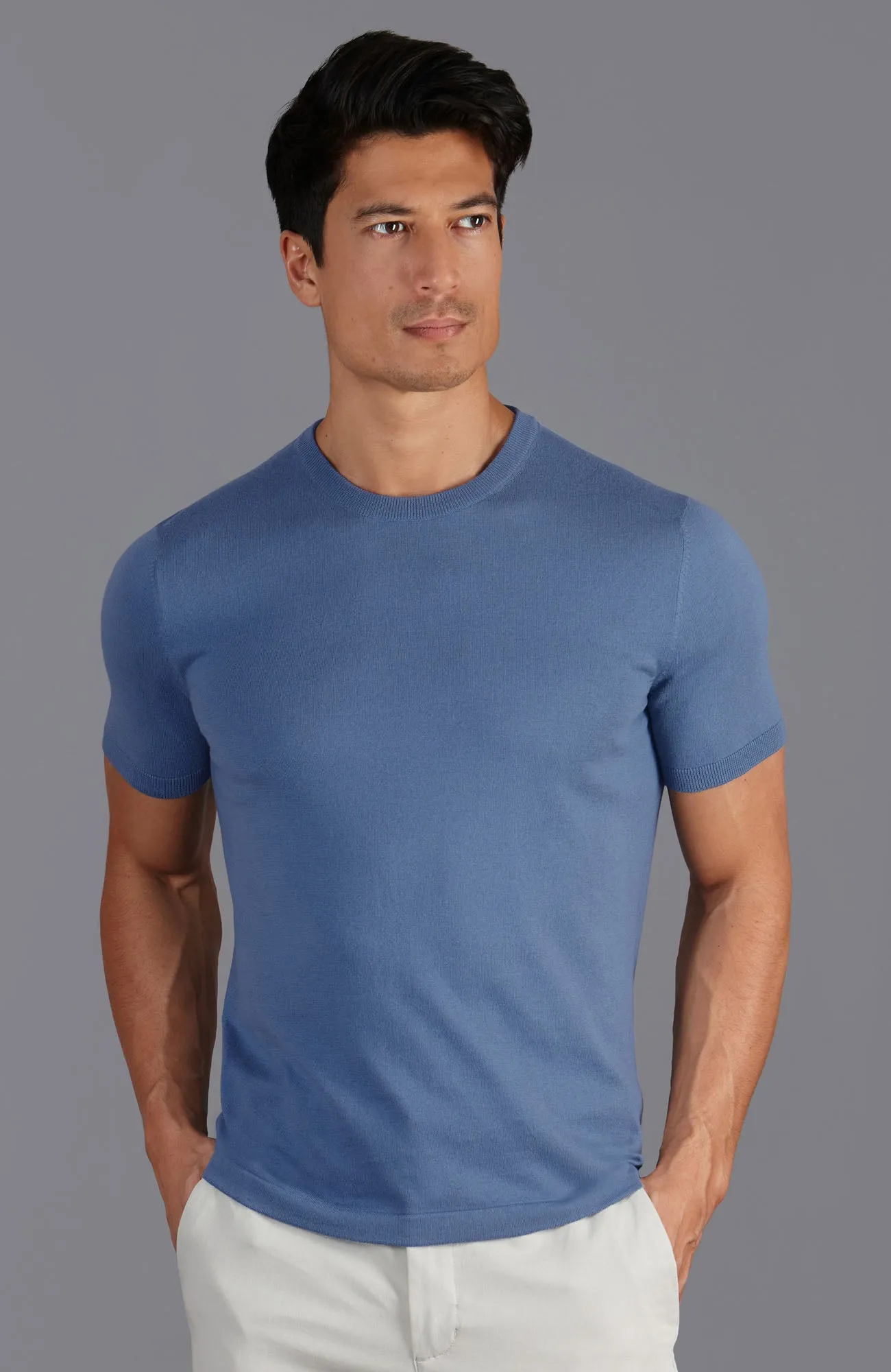 Mens Ultra Fine Cotton Knitted T-Shirt