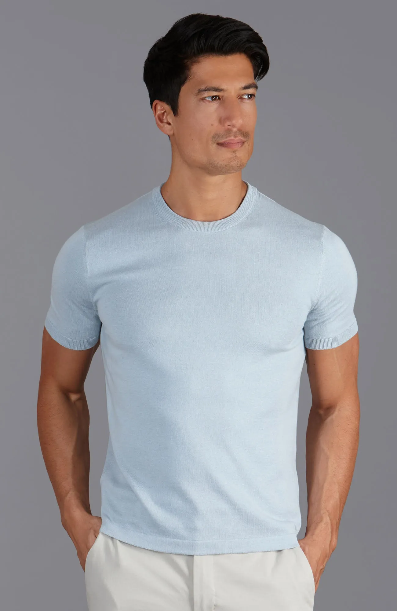 Mens Ultra Fine Cotton Knitted T-Shirt