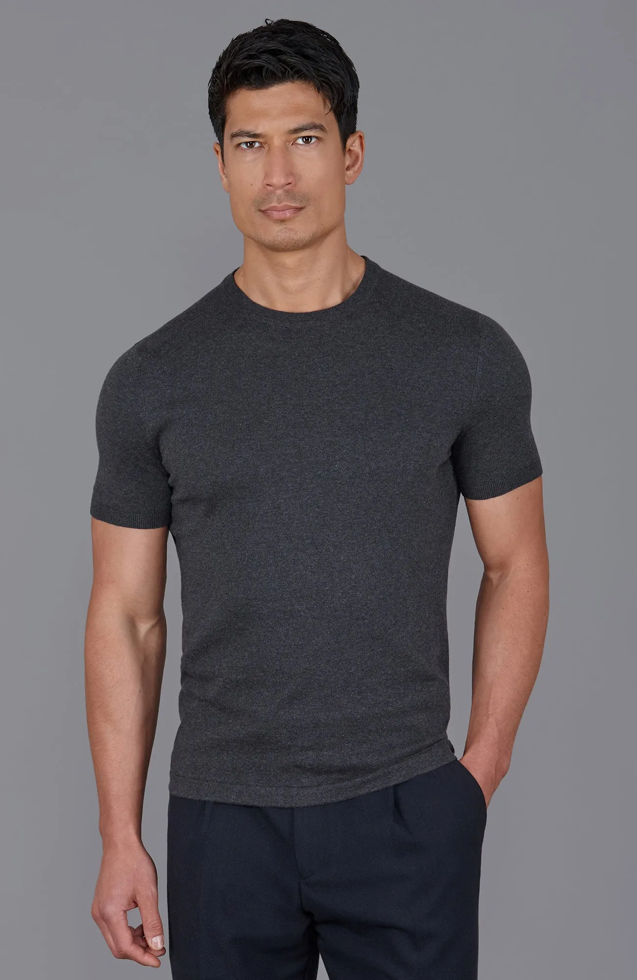 Mens Ultra Fine Cotton Knitted T-Shirt