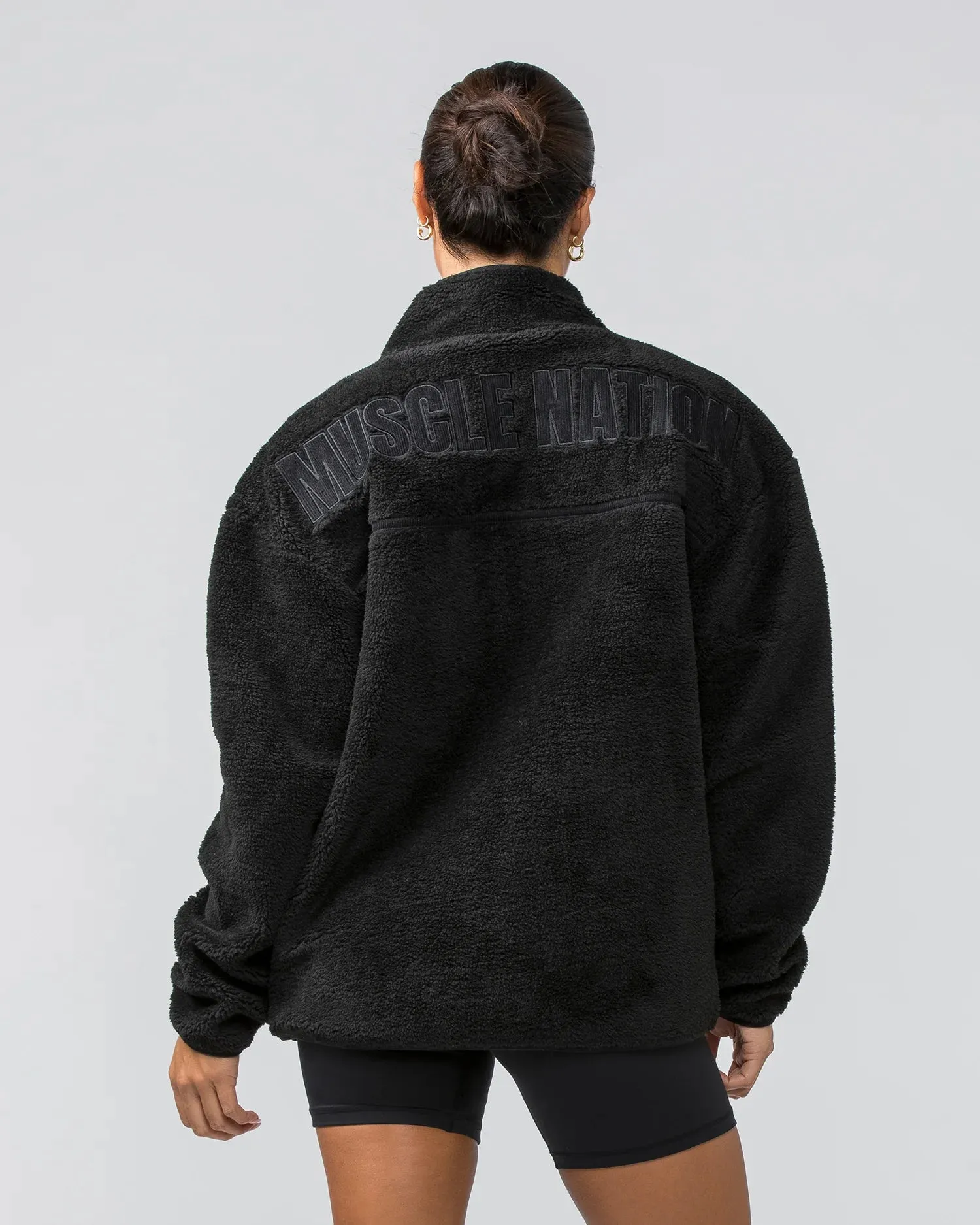 Muscle Nation | Sherpa Zip Through Jacket - Black