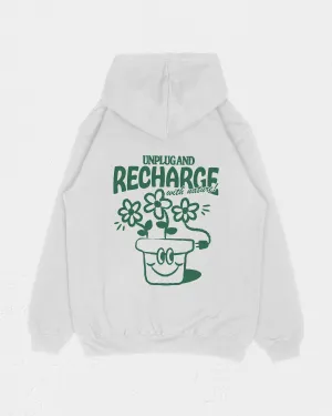 Recharge With Nature Hoodie White