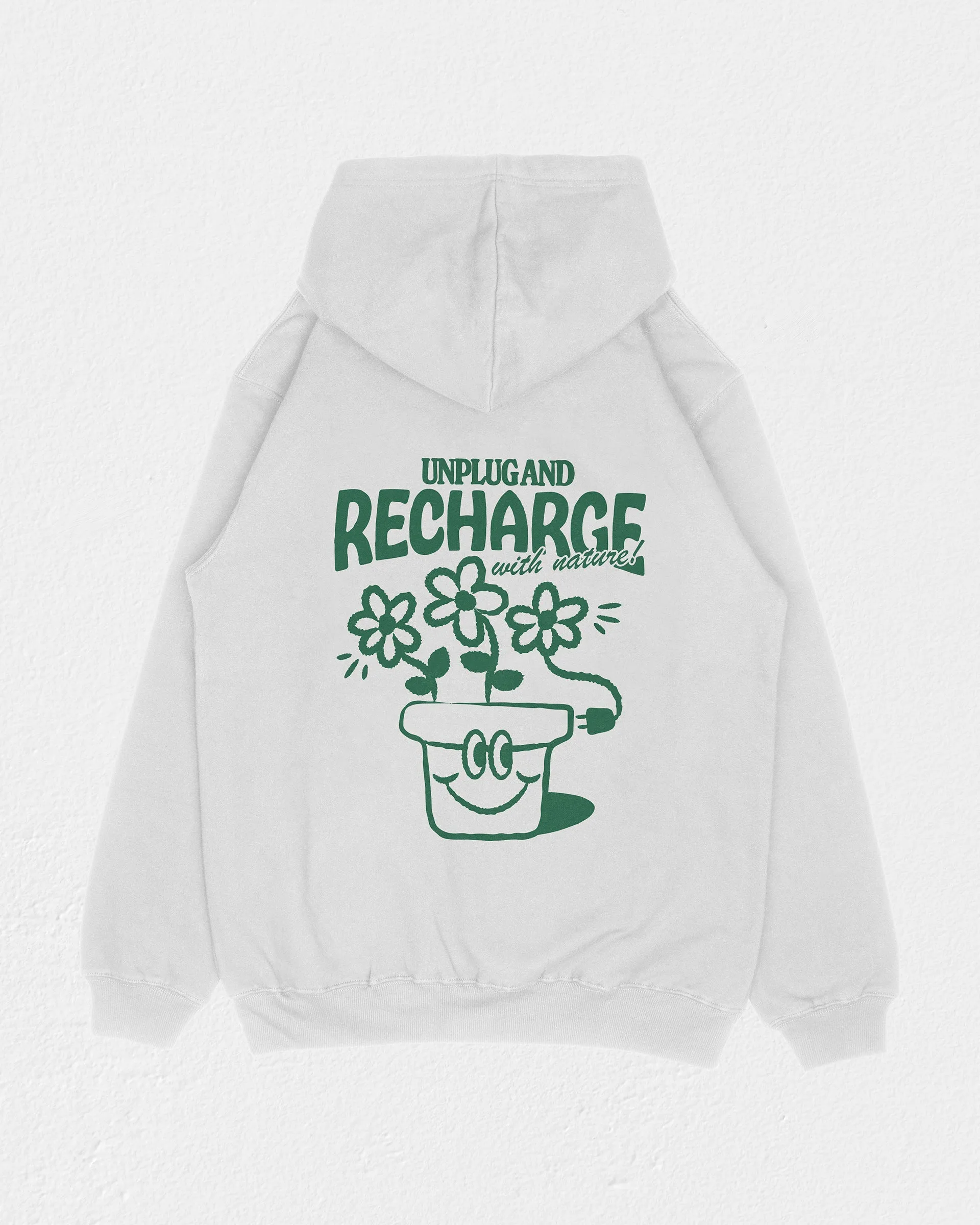 Recharge With Nature Hoodie White