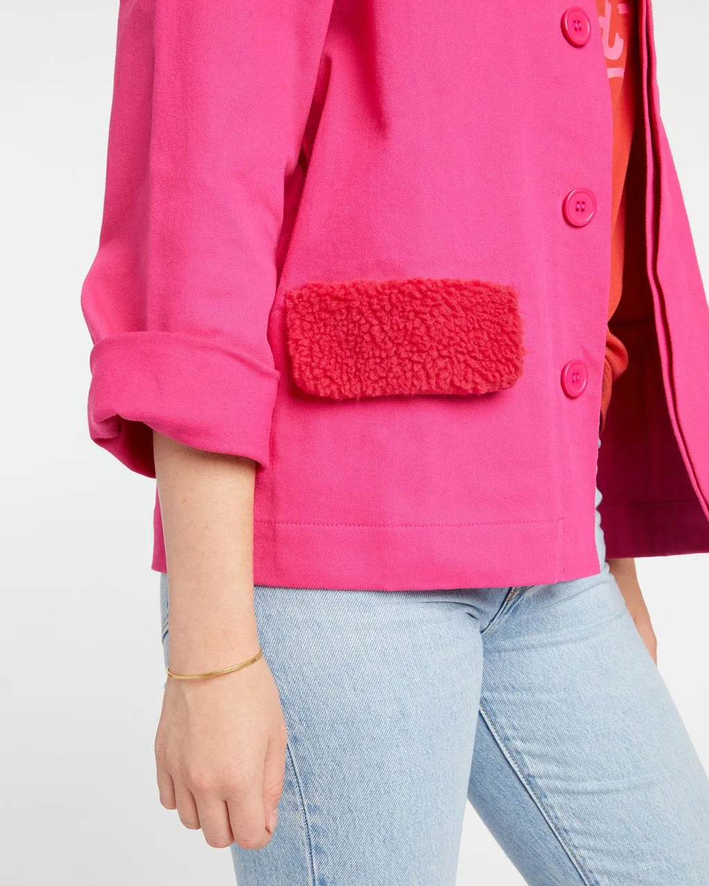 Sherpa Work Jacket - Hot Pink