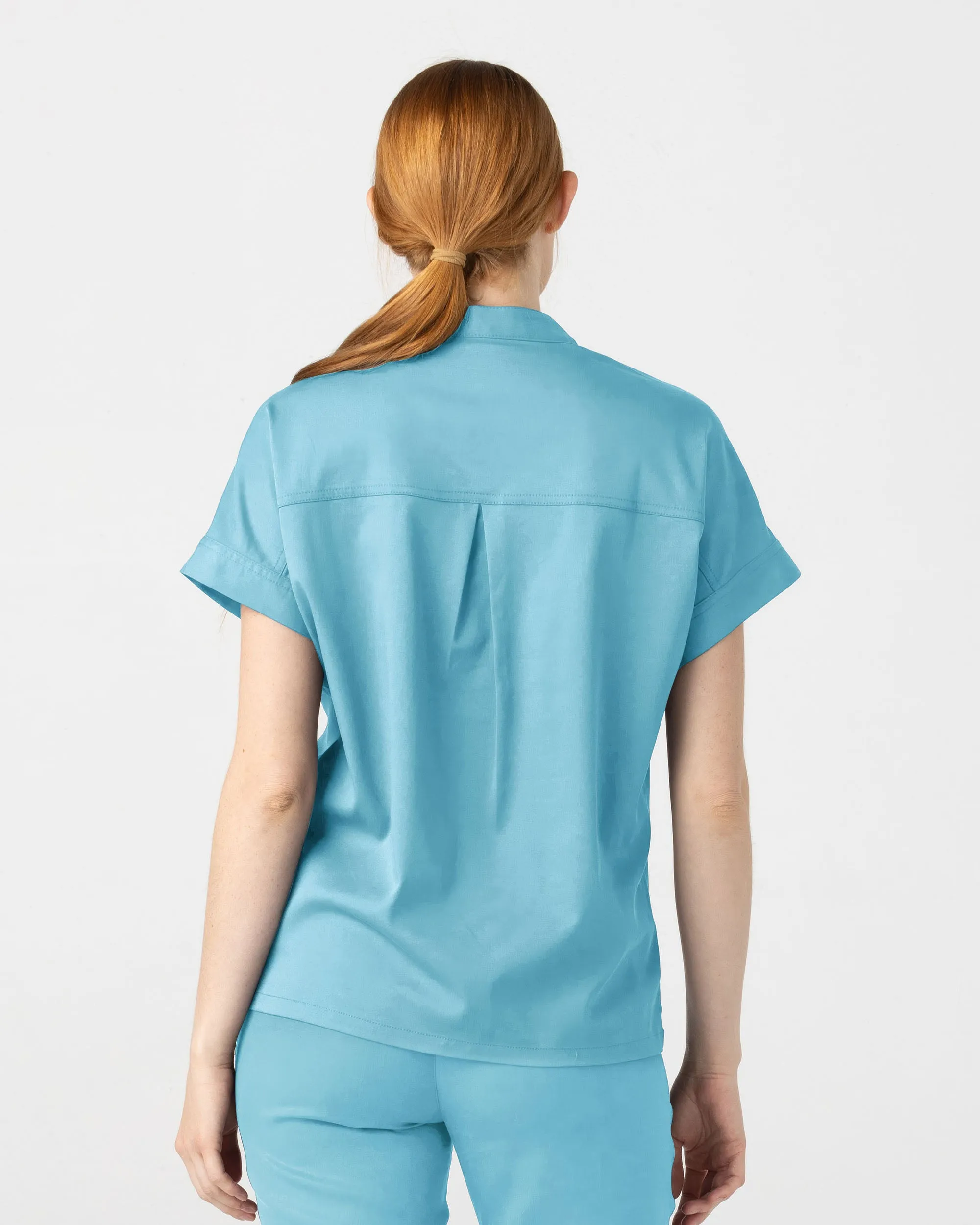 TENCEL™ Fiji‎ ‎ Banded Collar Scrub Top