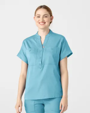 TENCEL™ Fiji‎ ‎ Banded Collar Scrub Top