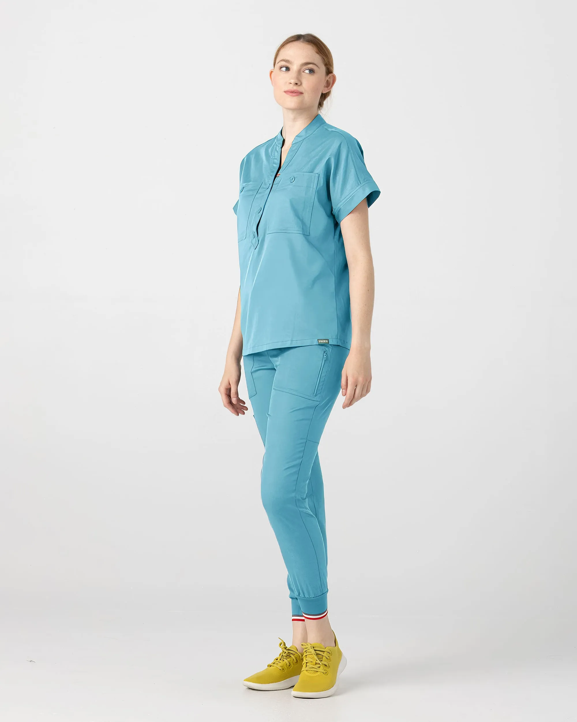 TENCEL™ Fiji‎ ‎ Banded Collar Scrub Top