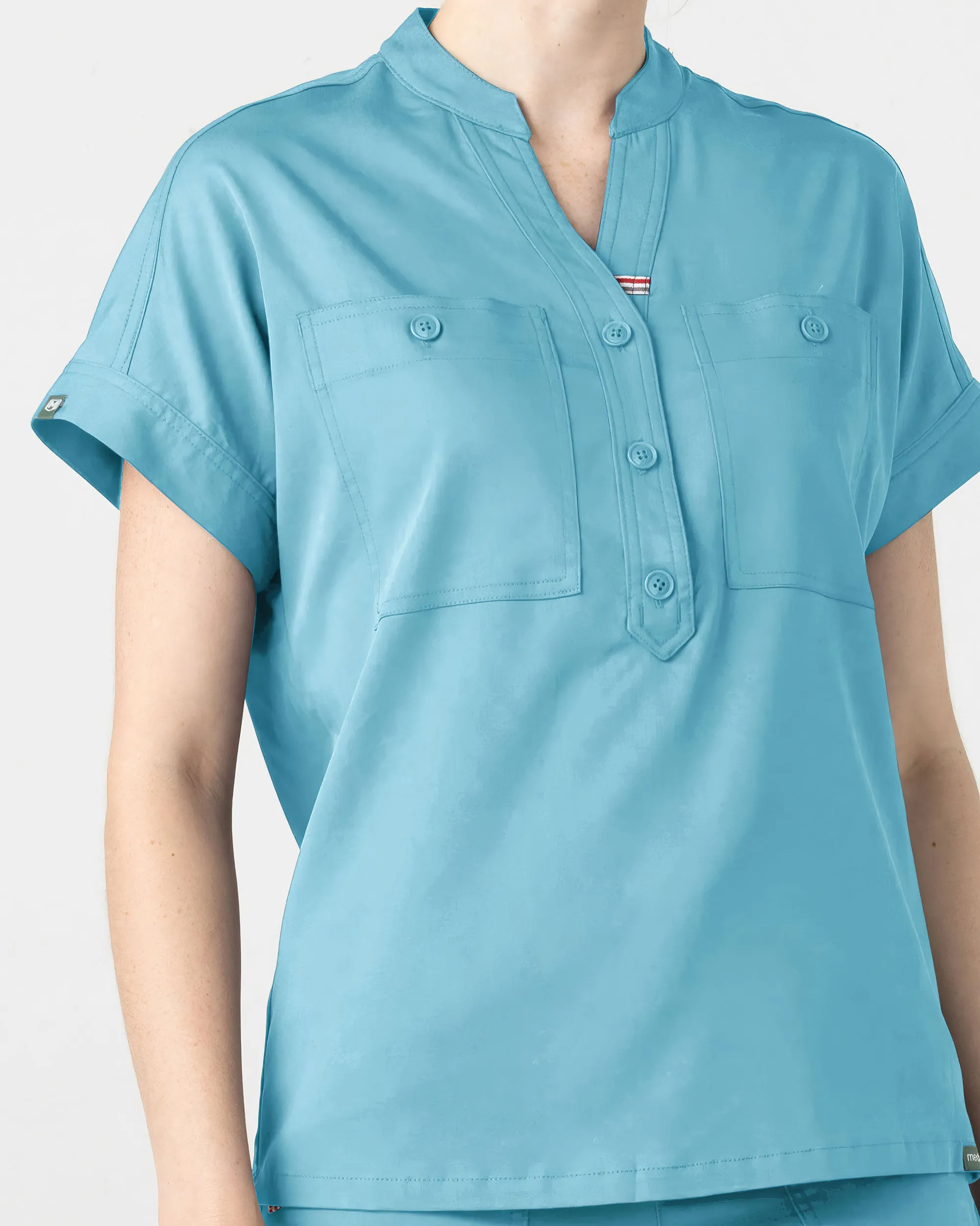 TENCEL™ Fiji‎ ‎ Banded Collar Scrub Top