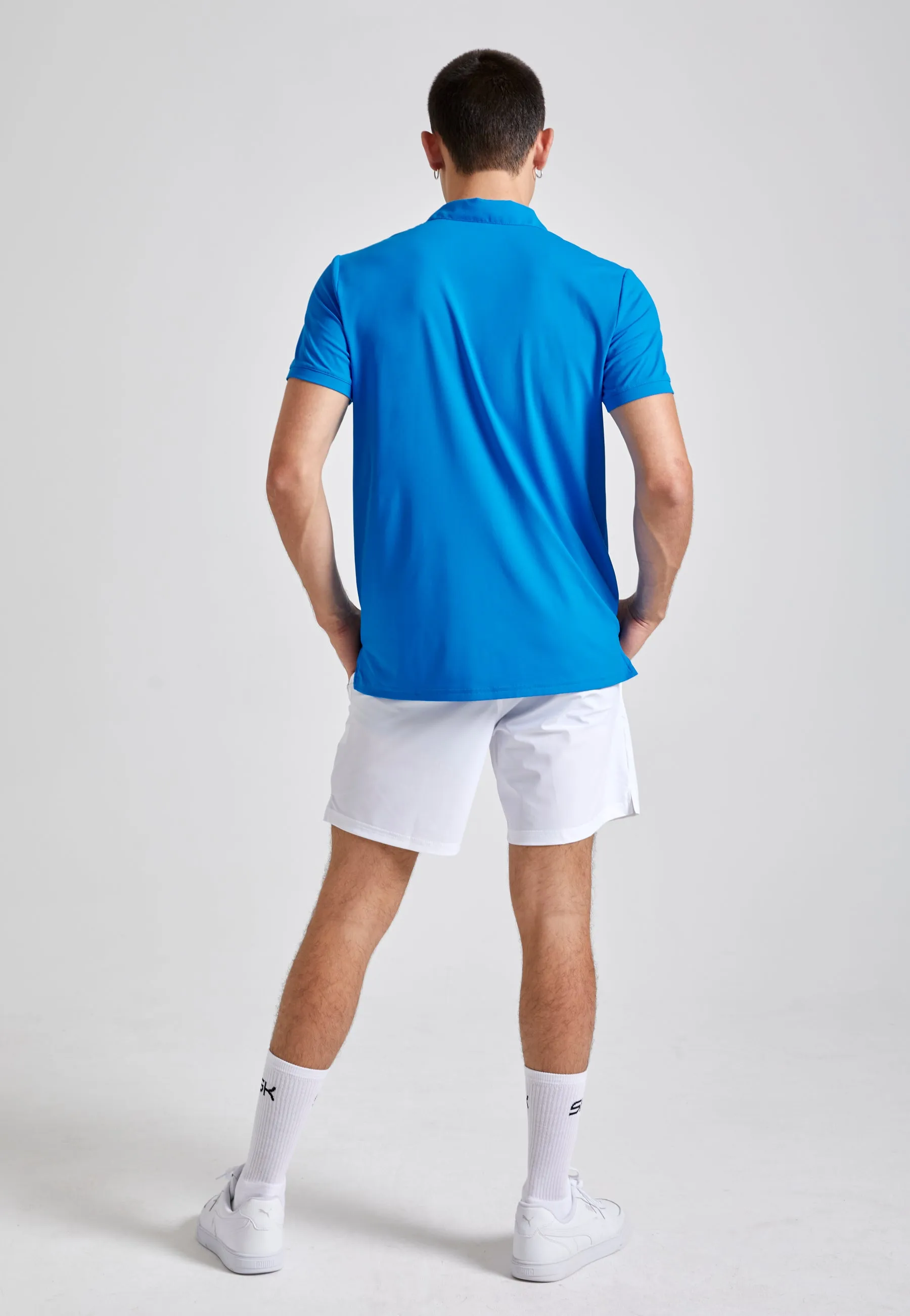 Tennis polo shirt for men and boys, cyan blue