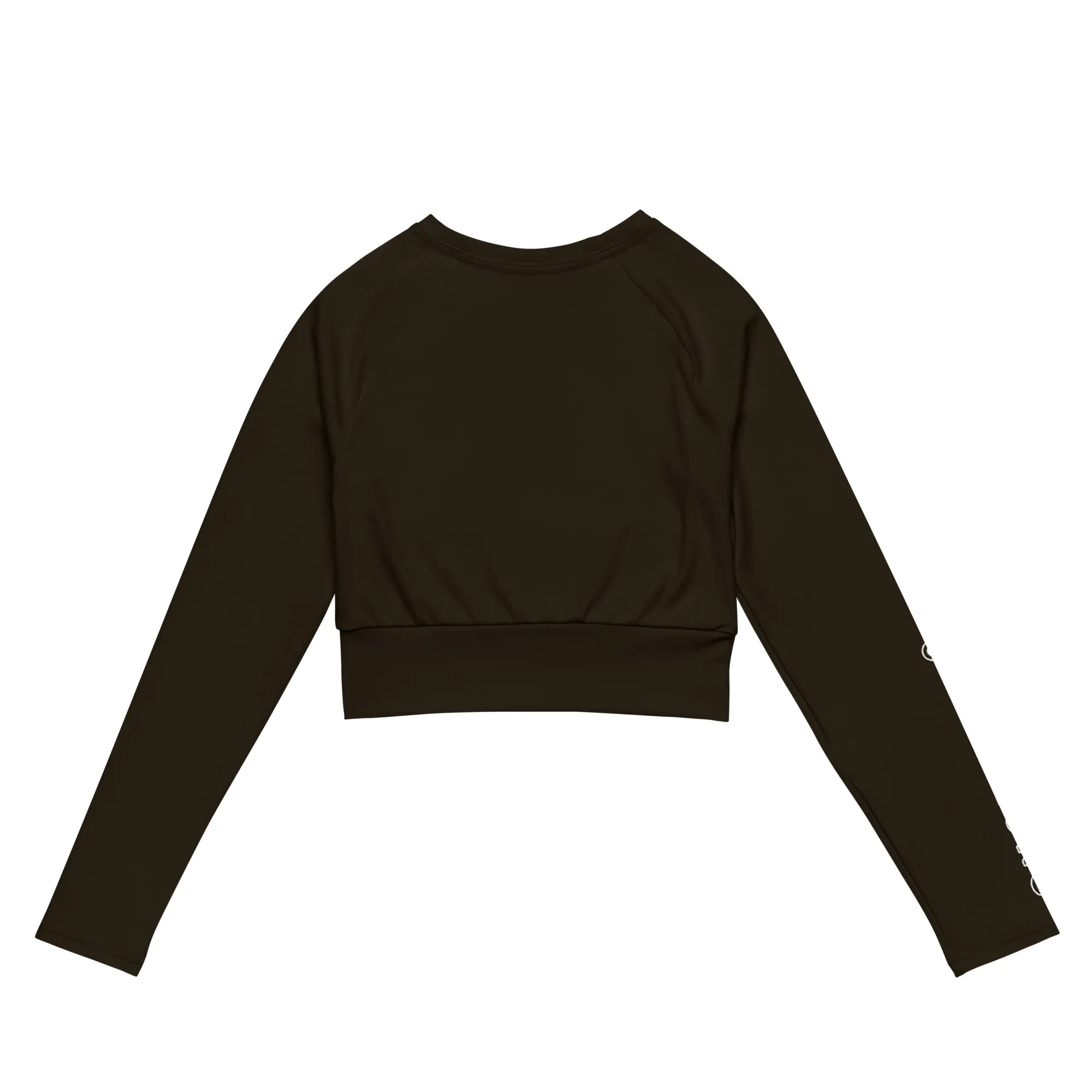 THE ESSENTIAL, SOFT AND STRETCHY, LONG SLEEVE FITTED CROP TOP ESPRESSO