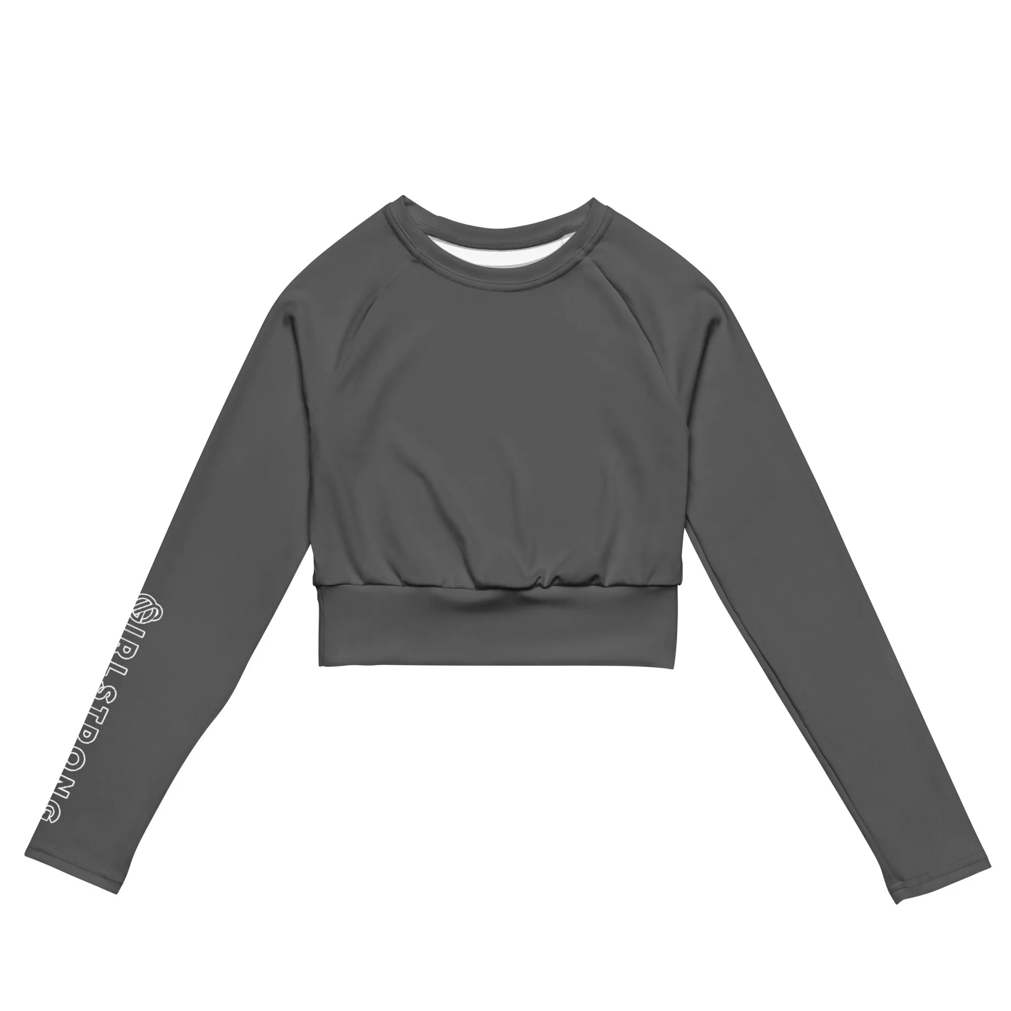 THE ESSENTIAL, SOFT AND STRETCHY, LONG SLEEVE FITTED CROP TOP GS LOGO SPORT GREY