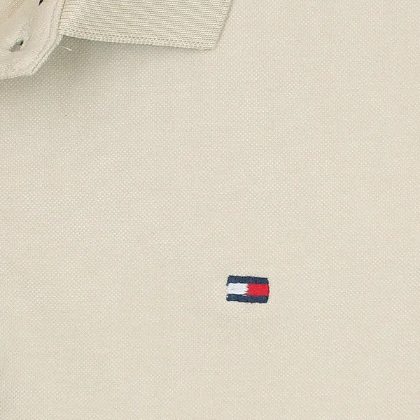 TM - Men 'Beige' Hilfiger Logo Stripe Polo TM882