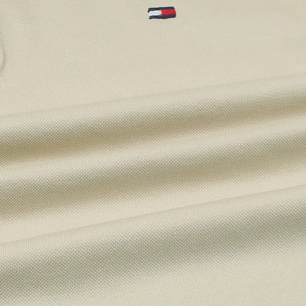 TM - Men 'Beige' Hilfiger Logo Stripe Polo TM882