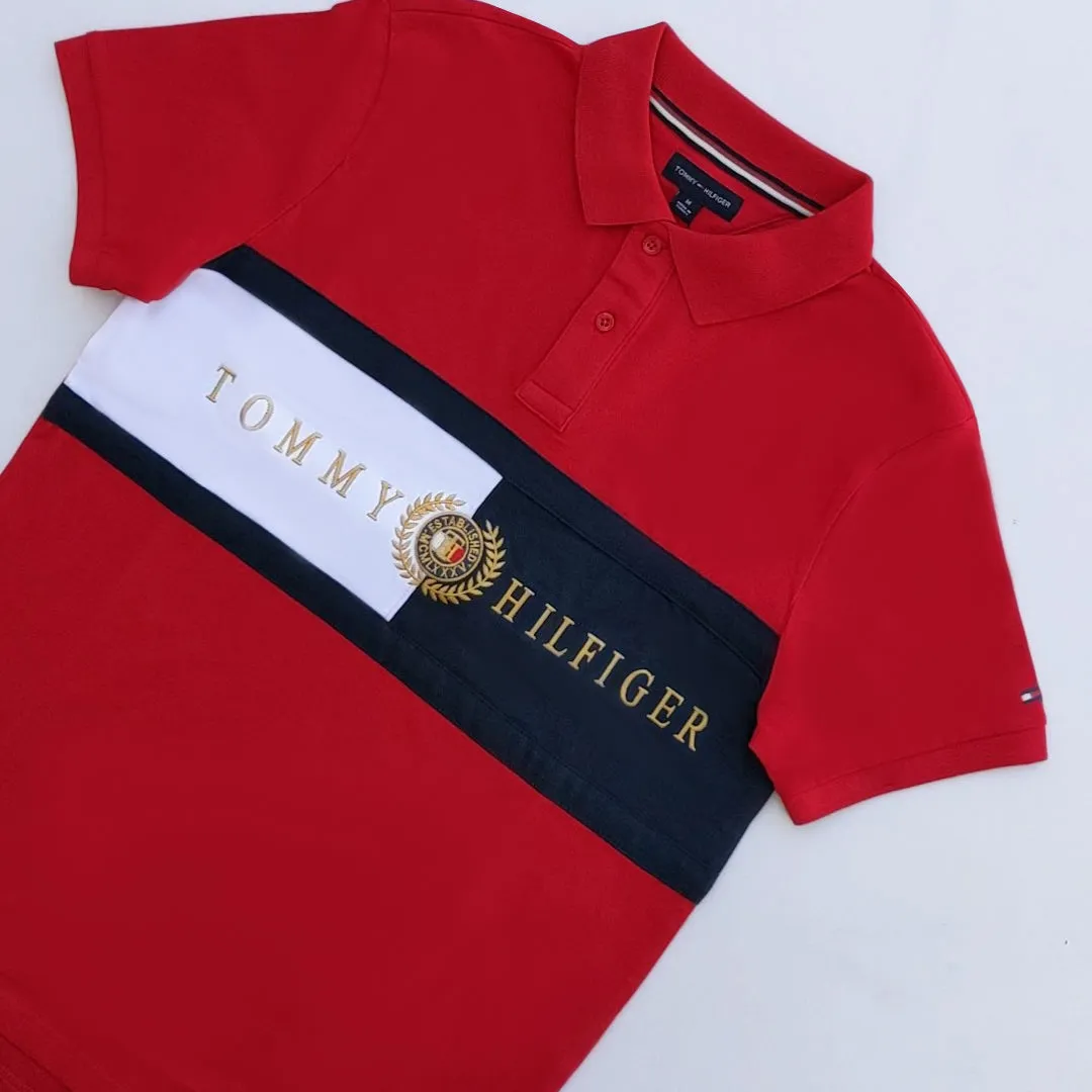 TM - Men 'Red' Iconic Chest Flag Polo TM898