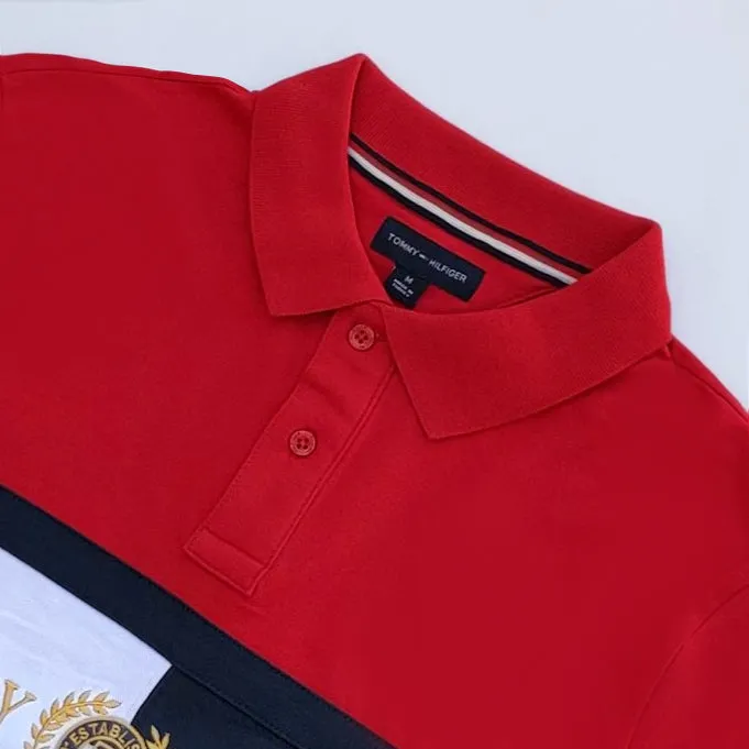 TM - Men 'Red' Iconic Chest Flag Polo TM898