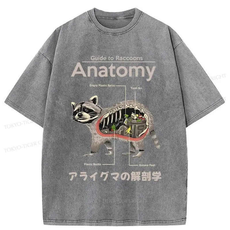 Tokyo-Tiger Anatomy Of A Raccoon Washed T-Shirt