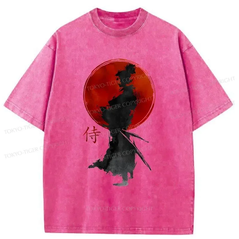 Tokyo-Tiger Cool Japanese Samurai Washed T-Shirt