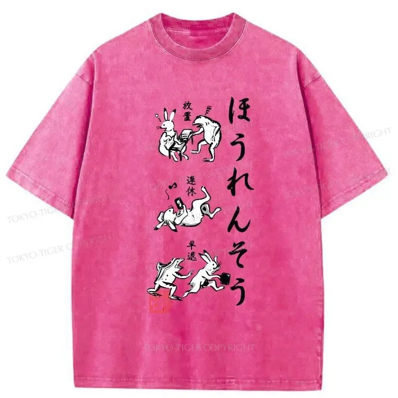 Tokyo-Tiger Funny Japanese Washed T-Shirt