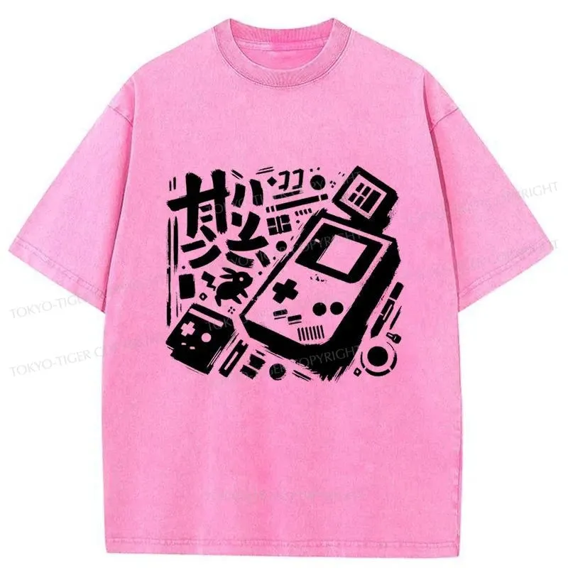 Tokyo-Tiger Games Console Japanese Washed T-Shirt