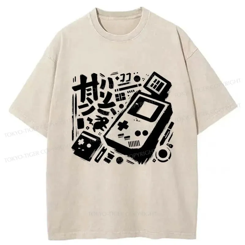 Tokyo-Tiger Games Console Japanese Washed T-Shirt