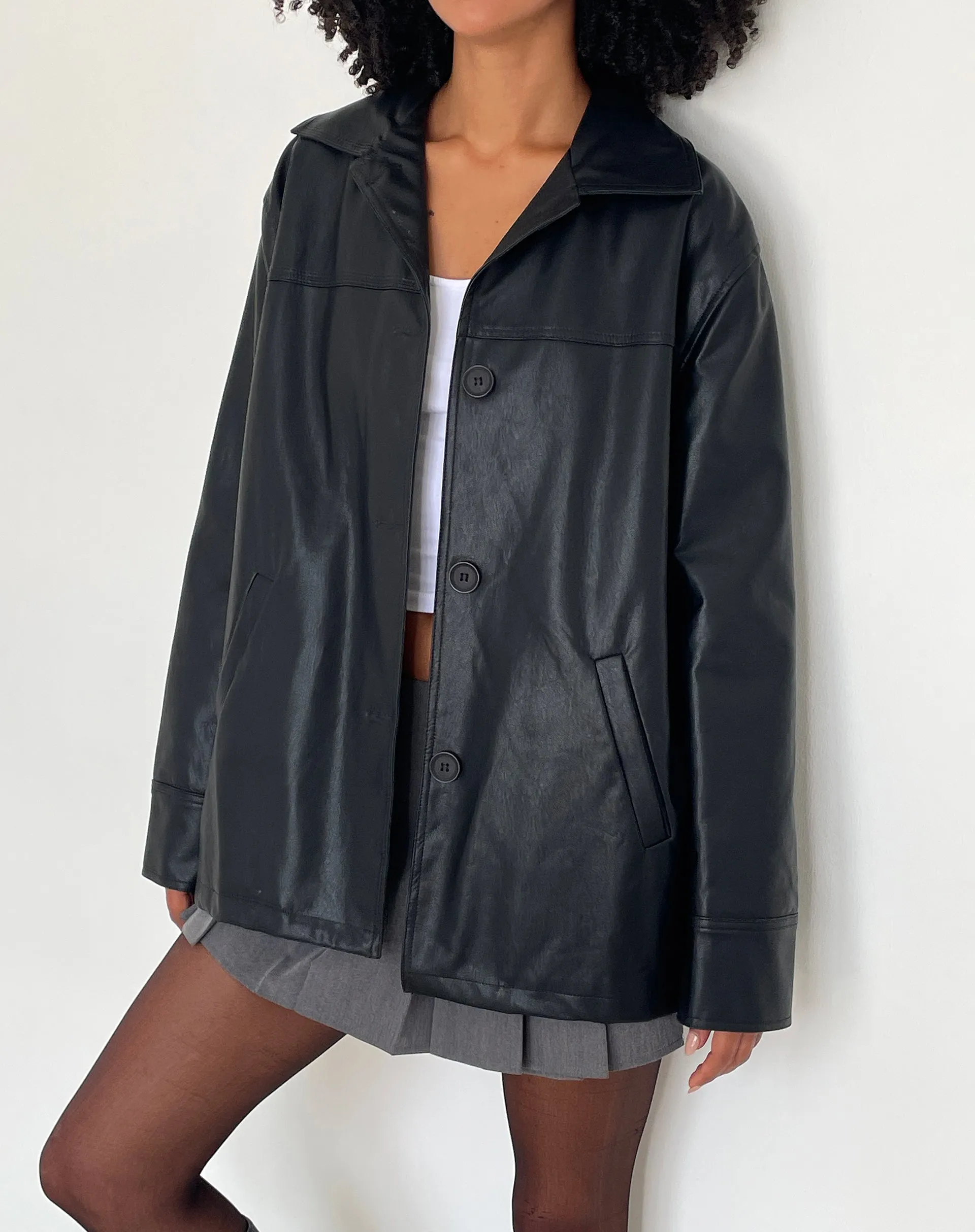 Walta Jacket in PU Black