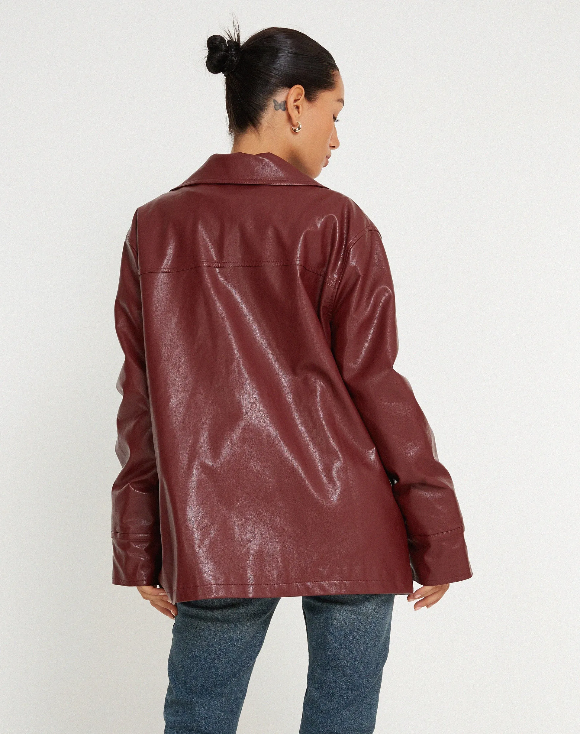 Walta Jacket in PU Redwood