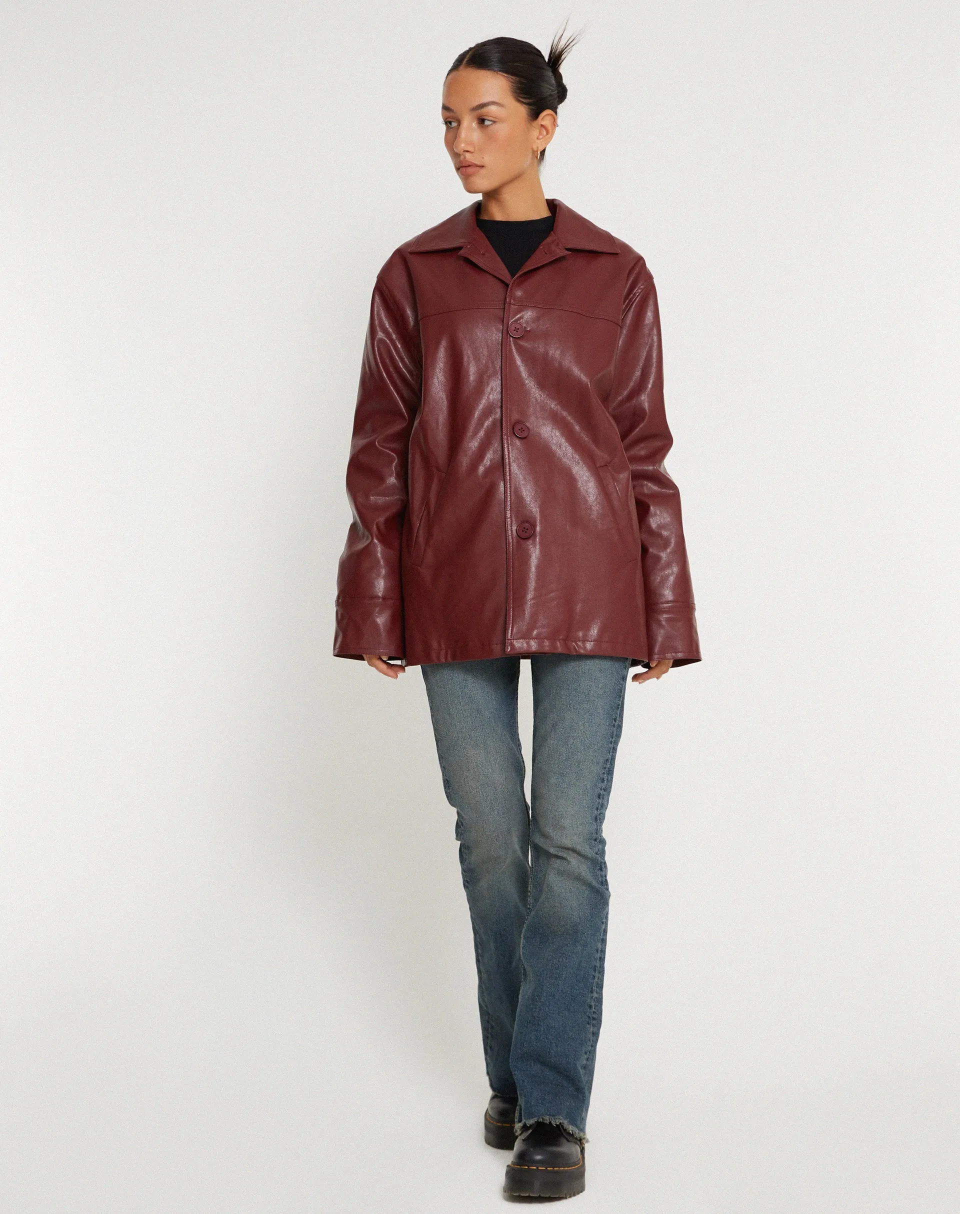 Walta Jacket in PU Redwood