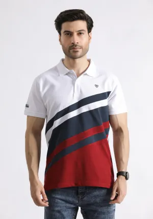 White Paneled Polo