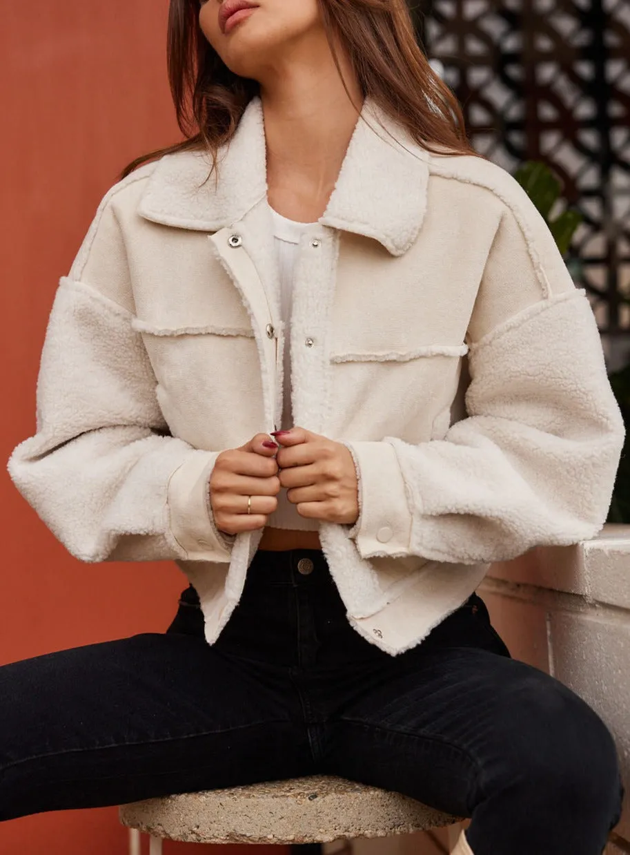 Whiteout Sherpa Cropped Jacket