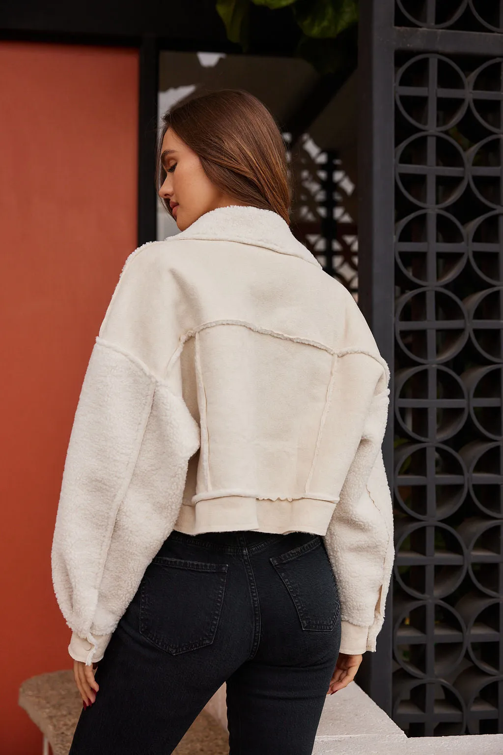 Whiteout Sherpa Cropped Jacket