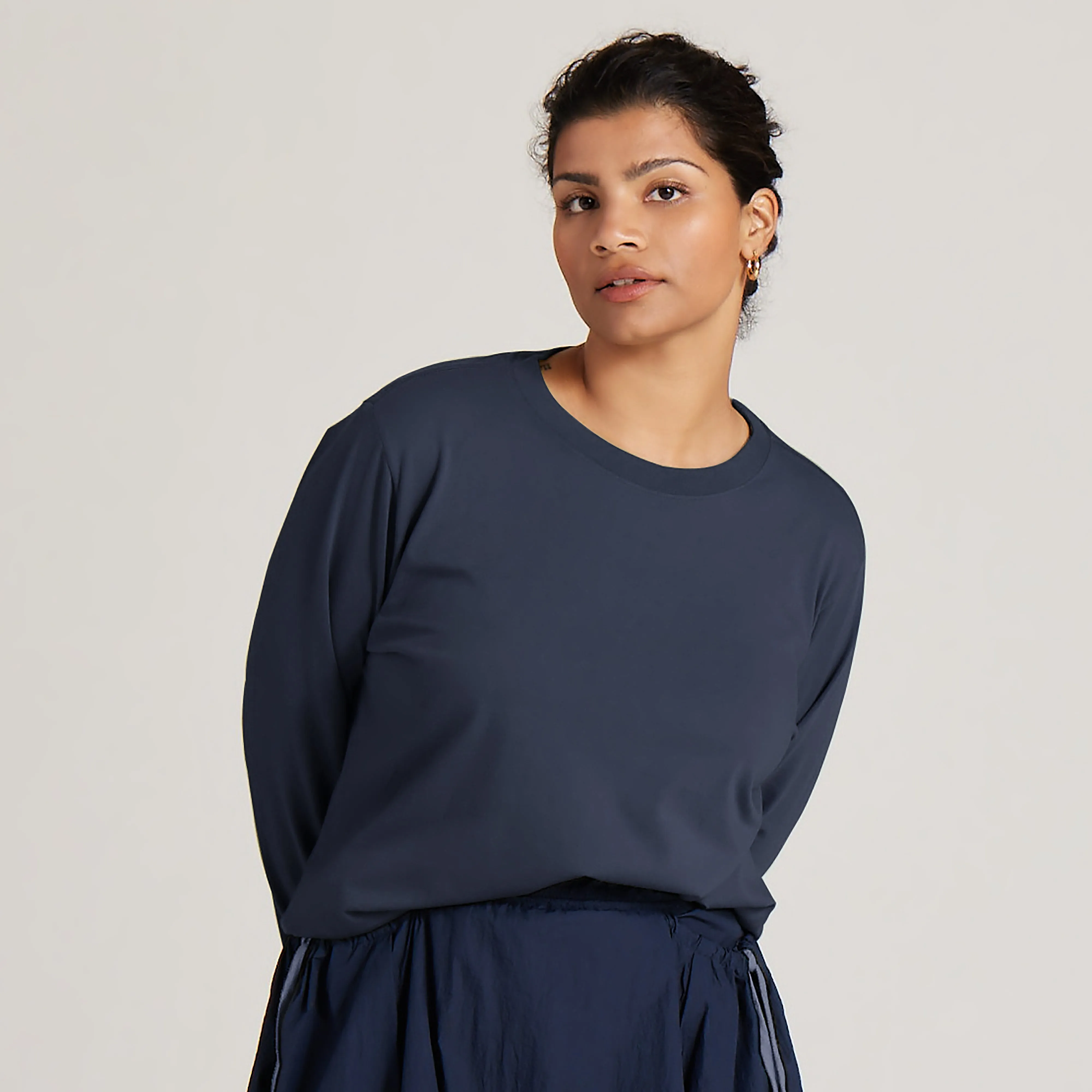 Women's Allgood Organic Cotton Long Sleeve Tee - Hazy Indigo