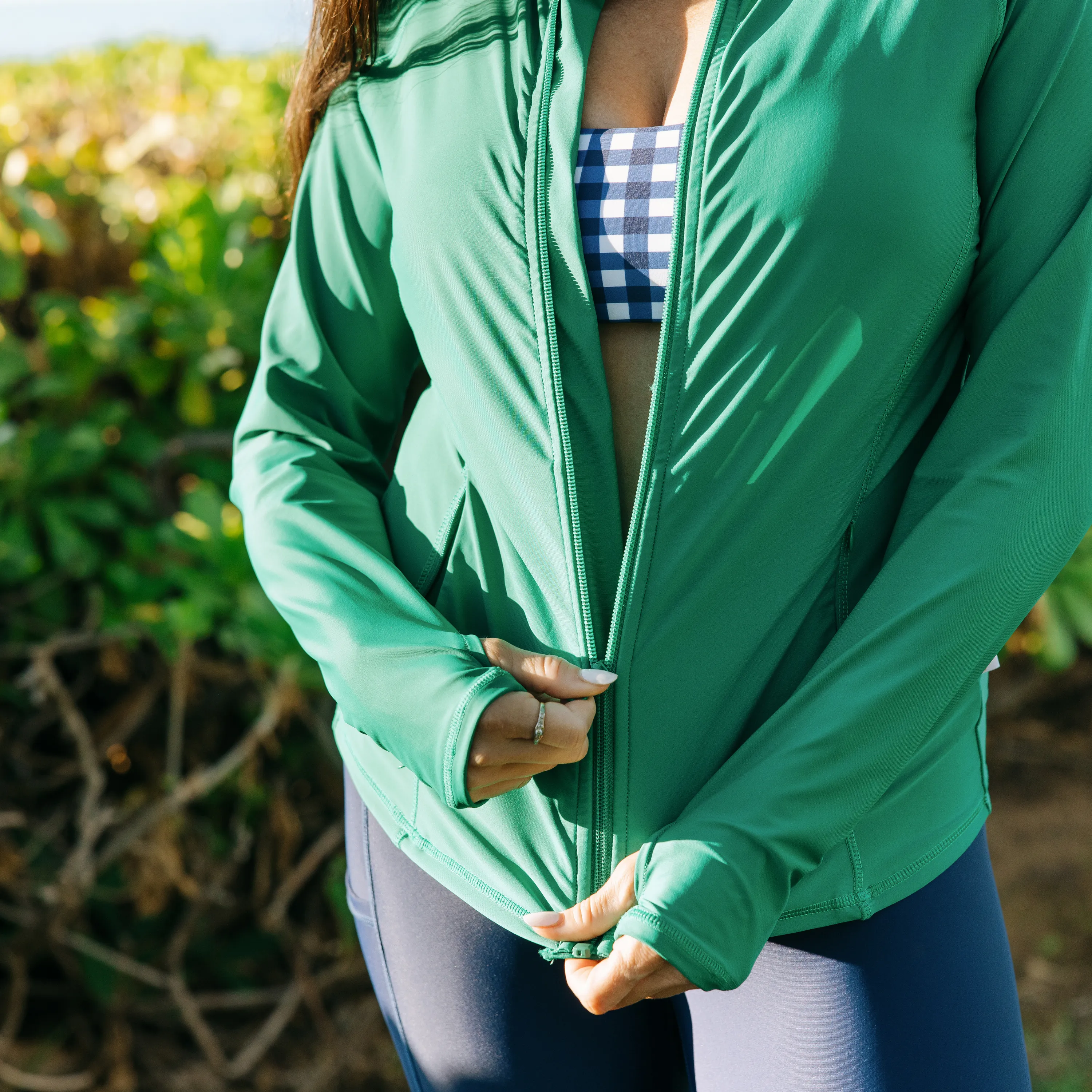 Women's Long Sleeve Rash Guard with Pockets | "Greenlake"