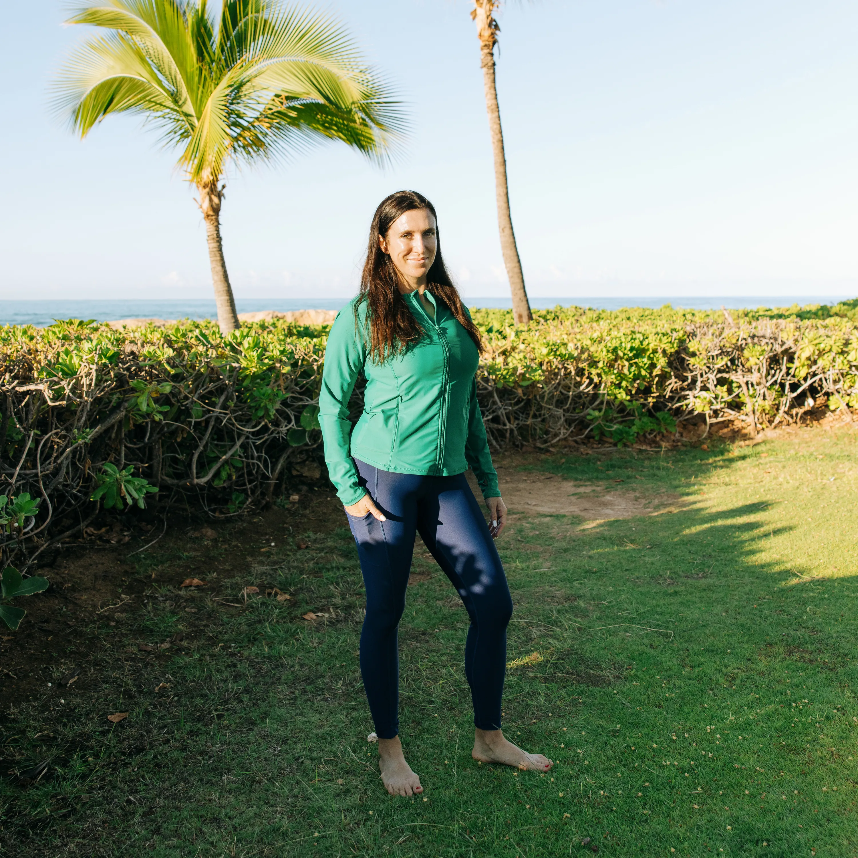 Women's Long Sleeve Rash Guard with Pockets | "Greenlake"