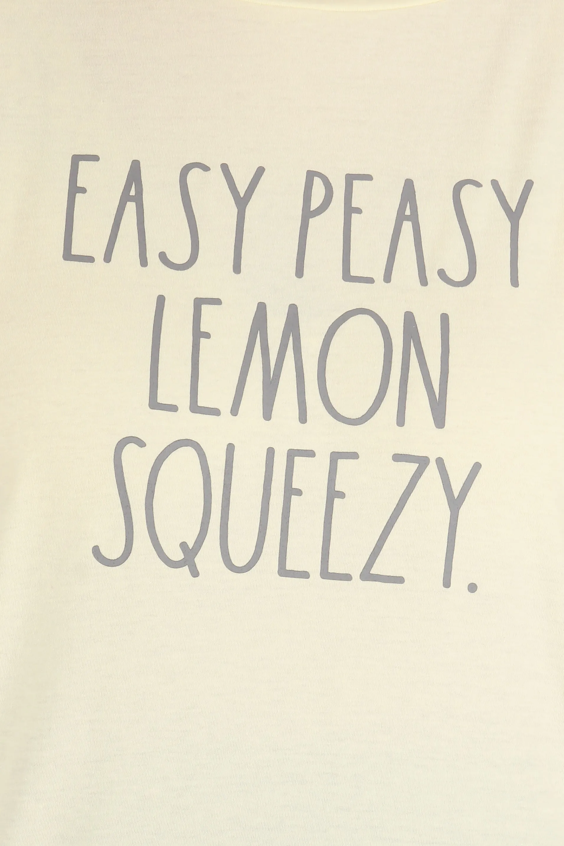 Women's Plus Size "EASY PEASY LEMON SQUEAZY" Short Sleeve Shirttail Hem T-Shirt