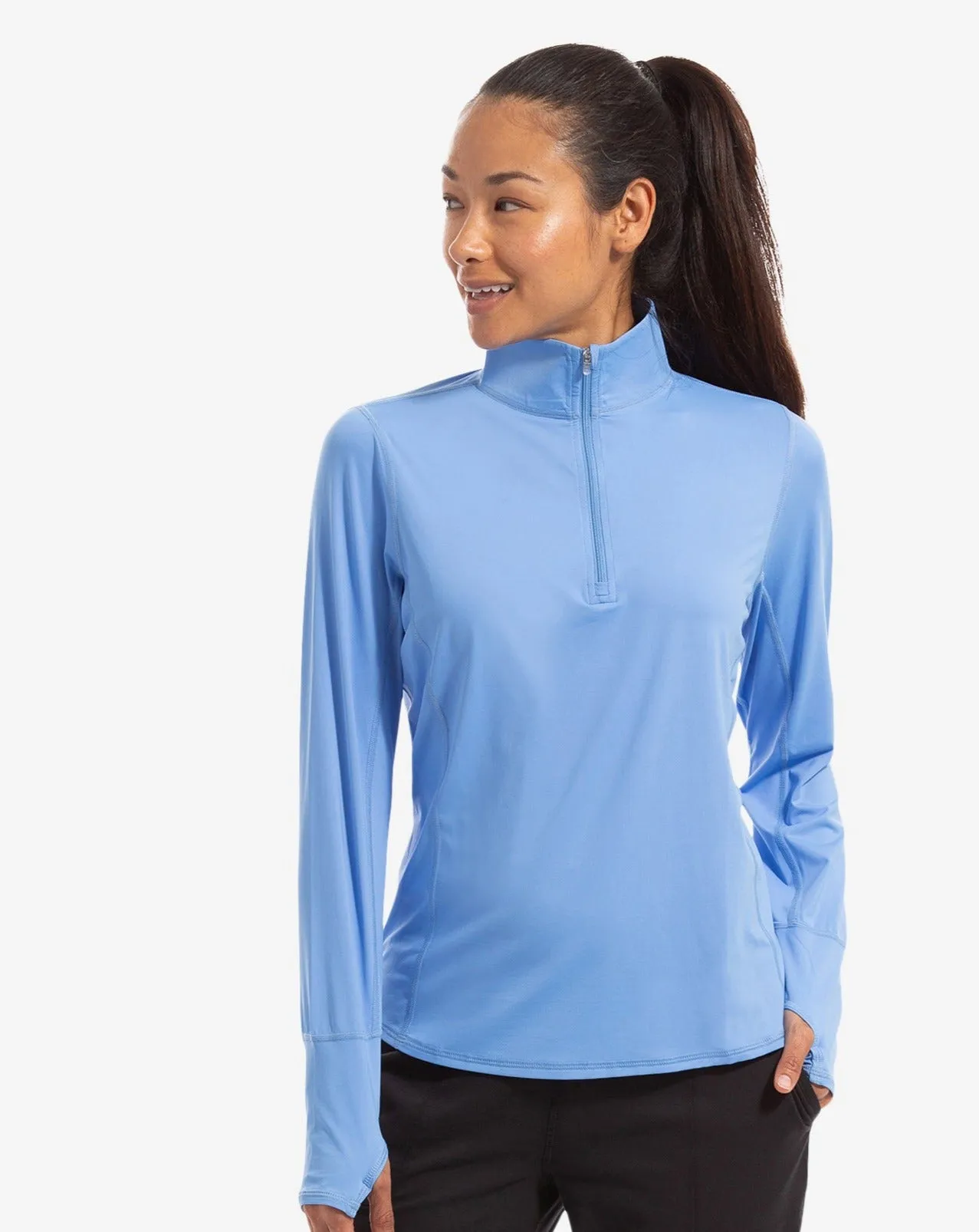 WOMEN'S RELAXED MOCK ZIP TOP (3002)