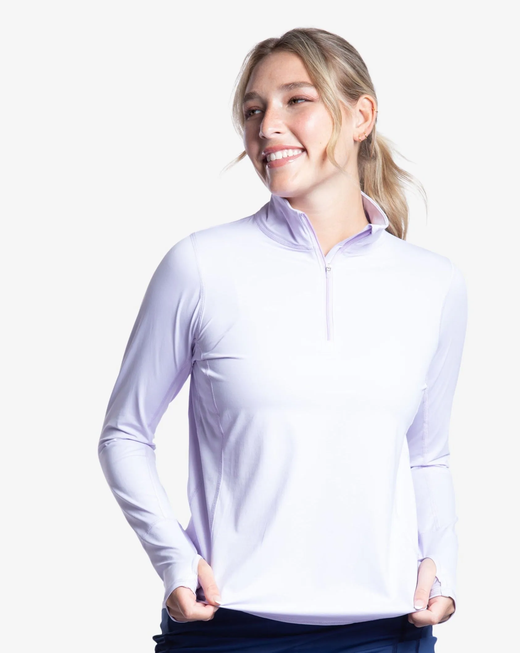 WOMEN'S RELAXED MOCK ZIP TOP (3002)