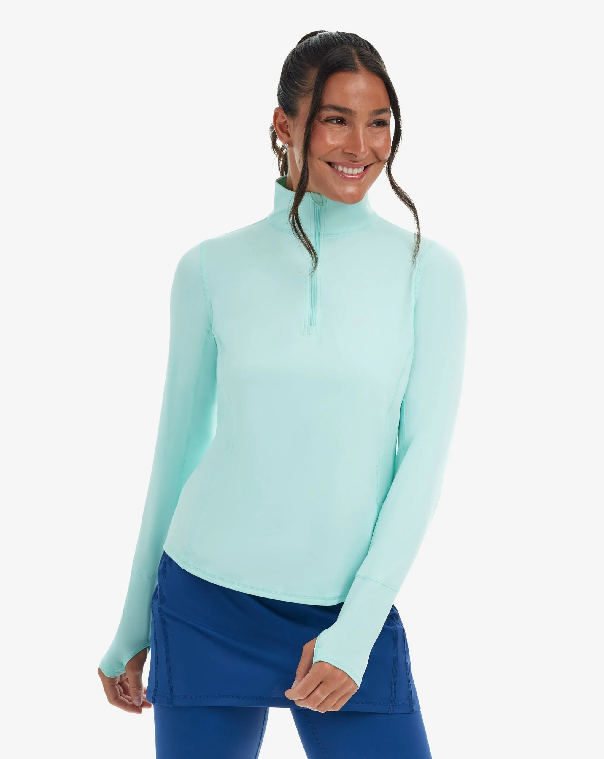 WOMEN'S RELAXED MOCK ZIP TOP (3002)